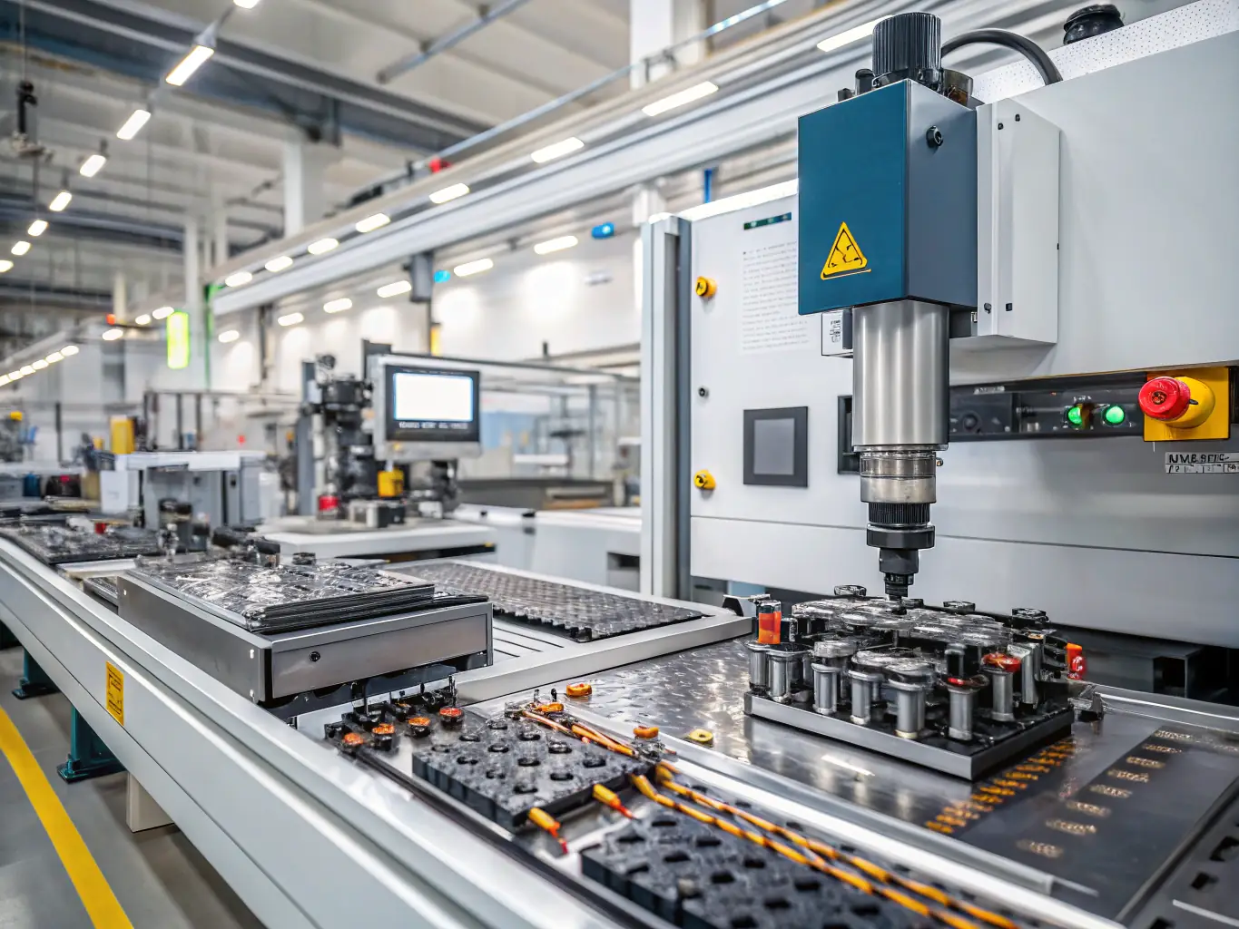 A high-tech industrial facility with visible pipelines and control panels, illustrating dbfmo-europe's capabilities in optimizing industrial projects for efficiency and sustainability.