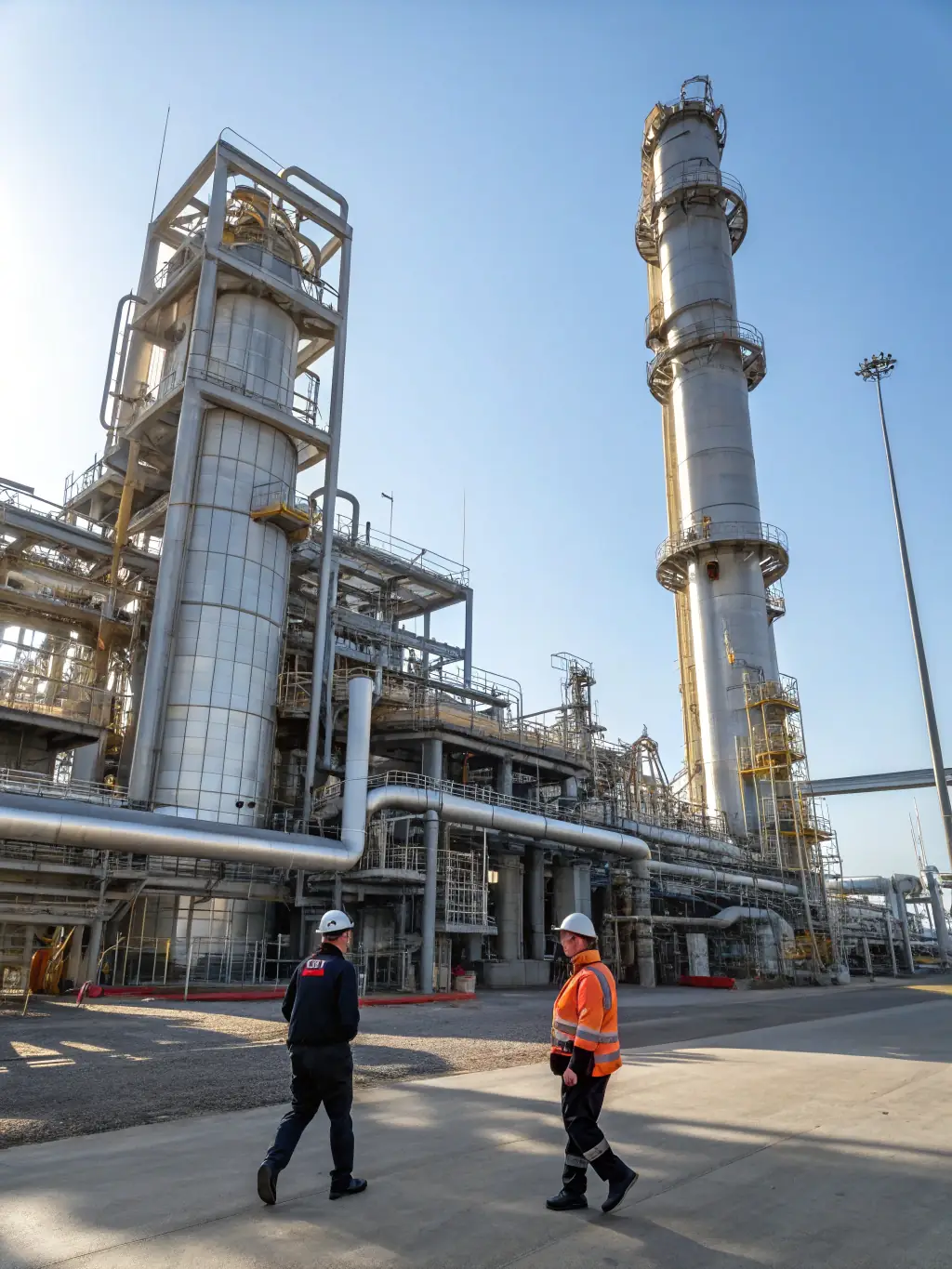 A high-angle shot of an efficiently managed industrial plant, highlighting dbfmo-europe's focus on optimizing industrial projects.